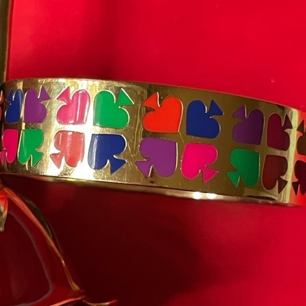 KATE SPADE BRACELET,Play Your Cards Rigth Bangle,Kate Spade Heart Bangle